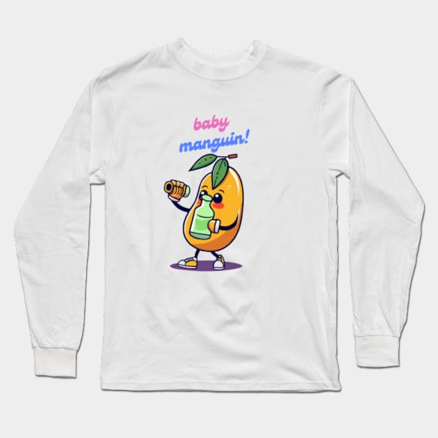 baby manguin, baby bottle, tender sticker Long Sleeve T-Shirt by Albertv25